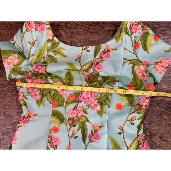 Talbots Botanical Flowers Cap Sleeve Sheath Cocktail Dress Women’s 2 - Picture 5 of 10